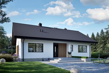 Projekt domu Mini 4 w. IV - parterowy dom o powierzchni 100,06 m², dach dwuspadowy - ujęcie 4