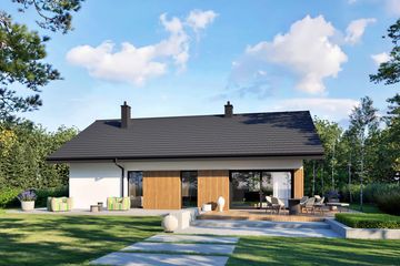 Projekt domu Mini 4 w. IV - parterowy dom o powierzchni 100,06 m², dach dwuspadowy - ujęcie 5