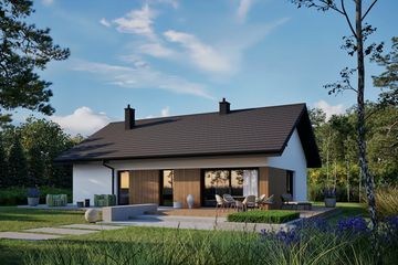 Projekt domu Mini 4 w. IV - parterowy dom o powierzchni 100,06 m², dach dwuspadowy - ujęcie 6