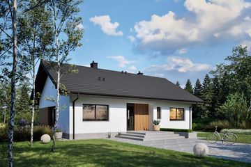 Projekt domu Mini 4 w. IV - parterowy dom o powierzchni 100,06 m², dach dwuspadowy - ujęcie 7