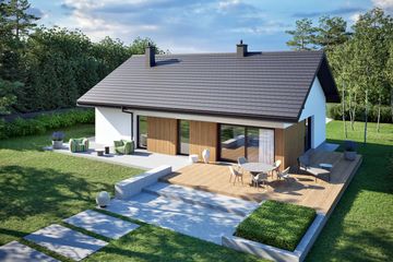 Projekt domu Mini 4 w. IV - parterowy dom o powierzchni 100,06 m², dach dwuspadowy - ujęcie 9