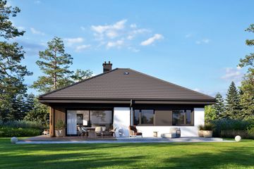 Projekt domu Flo IV - parterowy dom o powierzchni 102,60 m², dach kopertowy - ujęcie 5