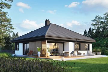 Projekt domu Flo IV - parterowy dom o powierzchni 102,60 m², dach kopertowy - ujęcie 6