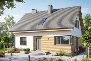 Projekt domu Krajobrazy 151 - parterowy z poddaszem dom o powierzchni 120 m², dach dwuspadowy - ujęcie 2