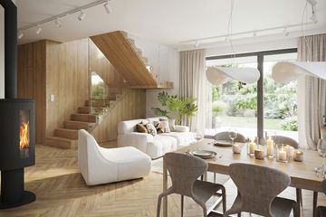 Projekt domu Krajobrazy 151 - parterowy z poddaszem dom o powierzchni 120 m², dach dwuspadowy - ujęcie 4