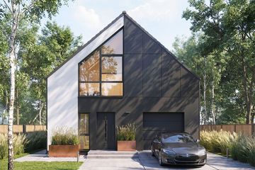 Projekt domu Studio 101 - parterowy z poddaszem dom o powierzchni 115,30 m², dach dwuspadowy - ujęcie 2