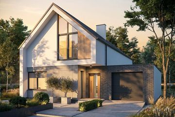 Projekt domu Studio 106 - parterowy z poddaszem dom o powierzchni 117,41 m², dach dwuspadowy - ujęcie 3