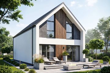 Projekt domu Studio 107 - parterowy z poddaszem dom o powierzchni 112,73 m², dach dwuspadowy - ujęcie 3