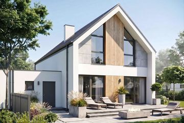 Projekt domu Studio 116 - parterowy z poddaszem dom o powierzchni 117,41 m², dach dwuspadowy - ujęcie 2