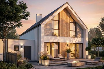 Projekt domu Studio 116 - parterowy z poddaszem dom o powierzchni 117,41 m², dach dwuspadowy - ujęcie 3