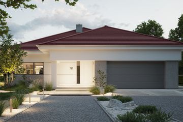 Projekt domu NewHouse 767 red - parterowy dom o powierzchni 139,12 m², dach namiotowy - ujęcie 4