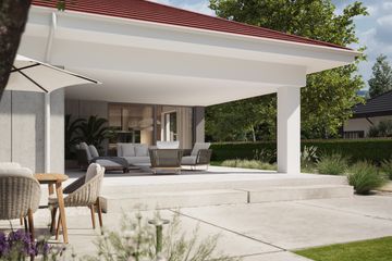 Projekt domu NewHouse 767 red - parterowy dom o powierzchni 139,12 m², dach namiotowy - ujęcie 15