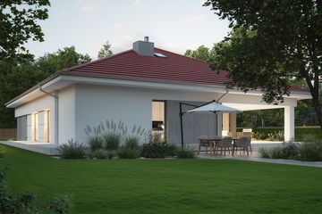 Projekt domu NewHouse 767 red - parterowy dom o powierzchni 139,12 m², dach namiotowy - ujęcie 18