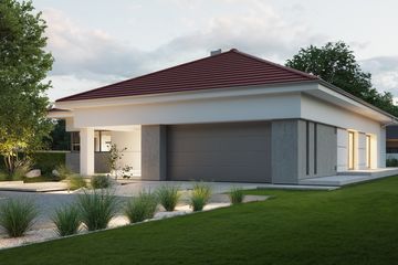 Projekt domu NewHouse 767 red - parterowy dom o powierzchni 139,12 m², dach namiotowy - ujęcie 20