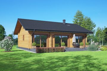 Projekt domu Antonowo dw 3 - parterowy dom o powierzchni 66,73 m², dach dwuspadowy - ujęcie frontu