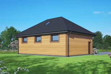 Projekt budynku gospodarczego bg-23 - parterowy dom o powierzchni 105,89 m², dach kopertowy - ujęcie 2