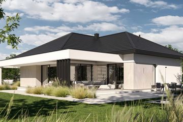 Projekt domu HomeKoncept 138 wariant 01 - parterowy dom o powierzchni 138,17 m², dach kopertowy - ujęcie 9