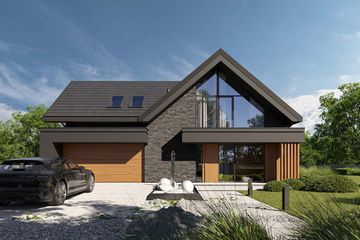 Projekt domu HomeKoncept 166 G2 wariant 02 - parterowy z poddaszem dom o powierzchni 168,92 m², dach dwuspadowy - ujęcie 4