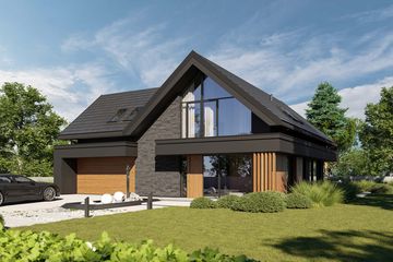 Projekt domu HomeKoncept 166 G2 wariant 02 - parterowy z poddaszem dom o powierzchni 168,92 m², dach dwuspadowy - ujęcie 5