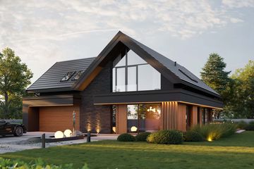Projekt domu HomeKoncept 166 G2 wariant 02 - parterowy z poddaszem dom o powierzchni 168,92 m², dach dwuspadowy - ujęcie 6