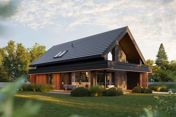 Projekt domu HomeKoncept 166 G2 wariant 02 - parterowy z poddaszem dom o powierzchni 168,92 m², dach dwuspadowy - ujęcie 10