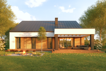 Projekt domu APS 407 ECO - parterowy dom o powierzchni 119,80 m², dach dwuspadowy - ujęcie 4