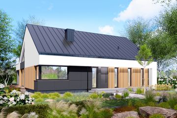 Projekt domu APS 407 ECO - parterowy dom o powierzchni 119,80 m², dach dwuspadowy - ujęcie 6