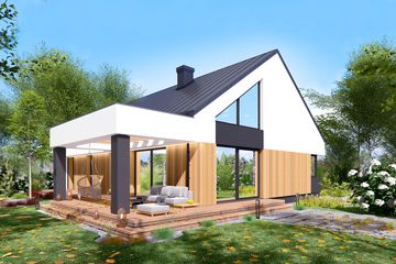 Projekt domu APS 407 ECO - parterowy dom o powierzchni 119,80 m², dach dwuspadowy - ujęcie 7