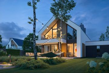 Projekt domu Amber 5 - parterowy z poddaszem dom o powierzchni 144,73 m², dach dwuspadowy - ujęcie 2