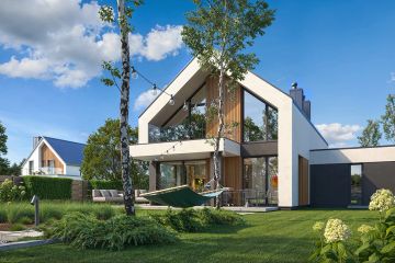Projekt domu Amber 5 - parterowy z poddaszem dom o powierzchni 144,73 m², dach dwuspadowy - ujęcie 4