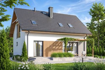 Projekt domu Dolce plus - parterowy z poddaszem dom, dach dwuspadowy - ujęcie 4