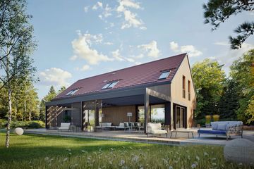 Projekt domu Nikolas III G2 (wersja B) energo plus - parterowy z poddaszem dom o powierzchni 189,23 m², dach dwuspadowy - ujęcie 4