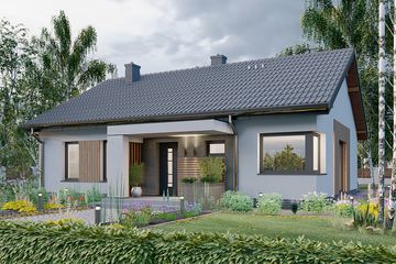 Projekt domu APS 353 wariant 3 - parterowy dom o powierzchni 100 m², dach dwuspadowy - ujęcie 3