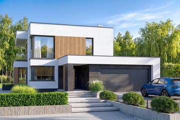 Projekt domu Perfetto 3 modern - z pełnym piętrem dom o powierzchni 139,83 m², dach płaski - ujęcie 2