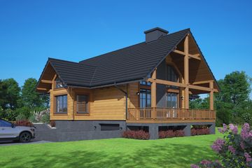 Projekt domu Turzańsk dw 9 - parterowy z poddaszem dom o powierzchni 170,12 m², dach dwuspadowy - ujęcie 2