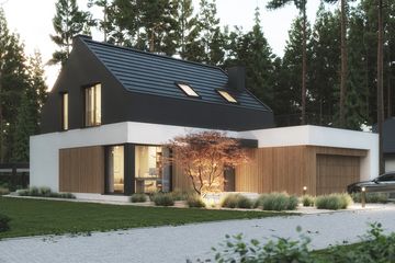 Projekt domu NewHouse 786 - parterowy z poddaszem dom o powierzchni 137,39 m², dach dwuspadowy - ujęcie 2
