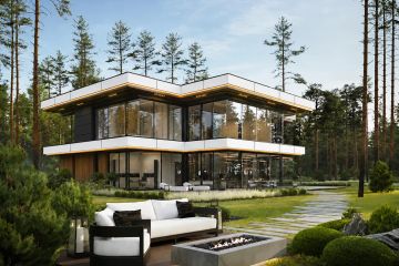 Projekt domu Rezydencja Floryda 3 B - z pełnym piętrem dom o powierzchni 456,22 m², dach płaski - ujęcie 2