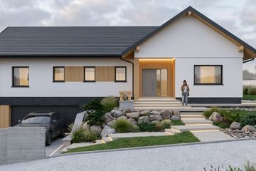 Projekt domu eko Typowy 82 - parterowy dom o powierzchni 140,38 m², dach dwuspadowy - ujęcie 7