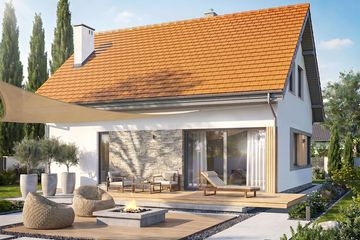 Projekt domu Krajobrazy 132 - parterowy z poddaszem dom o powierzchni 93,29 m², dach dwuspadowy - ujęcie 2