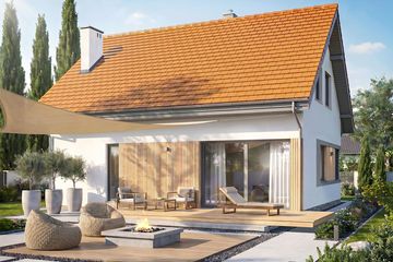 Projekt domu Krajobrazy 148 - parterowy z poddaszem dom o powierzchni 112,04 m², dach dwuspadowy - ujęcie 2
