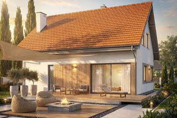 Projekt domu Krajobrazy 148 - parterowy z poddaszem dom o powierzchni 112,04 m², dach dwuspadowy - ujęcie 3