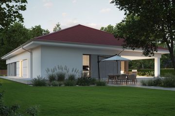 Projekt domu NewHouse 767 w2 red - parterowy dom o powierzchni 153,79 m², dach namiotowy - ujęcie 7