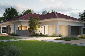 Projekt domu NewHouse 767 w2 red - parterowy dom o powierzchni 153,79 m², dach namiotowy - ujęcie 15
