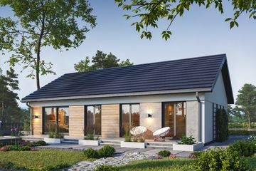 Projekt domu Cyklamen Nano (1973) - parterowy dom o powierzchni 109,70 m², dach dwuspadowy - ujęcie 4