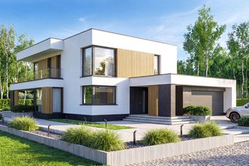 Projekt domu Perfetto modern - z pełnym piętrem dom o powierzchni 178,11 m², dach płaski - ujęcie 2