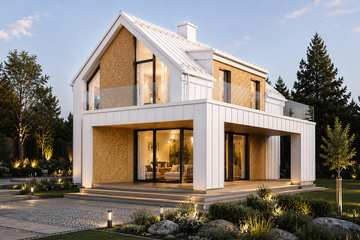 Projekt domu Stodoła Aurea - parterowy z poddaszem dom o powierzchni 113,80 m², dach dwuspadowy - ujęcie 4