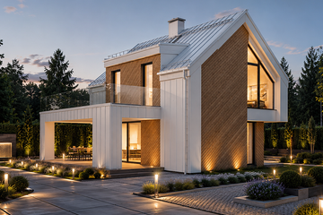 Projekt domu Stodoła Aurea - parterowy z poddaszem dom o powierzchni 113,80 m², dach dwuspadowy - ujęcie 3