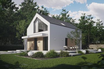 Projekt domu NewHouse 751 w1 - parterowy z poddaszem dom o powierzchni 95,06 m², dach dwuspadowy - ujęcie 2