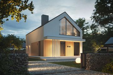 Projekt domu NewHouse 751 w1 - parterowy z poddaszem dom o powierzchni 95,06 m², dach dwuspadowy - ujęcie 3