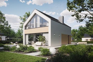 Projekt domu NewHouse 751 w1 - parterowy z poddaszem dom o powierzchni 95,06 m², dach dwuspadowy - ujęcie 6